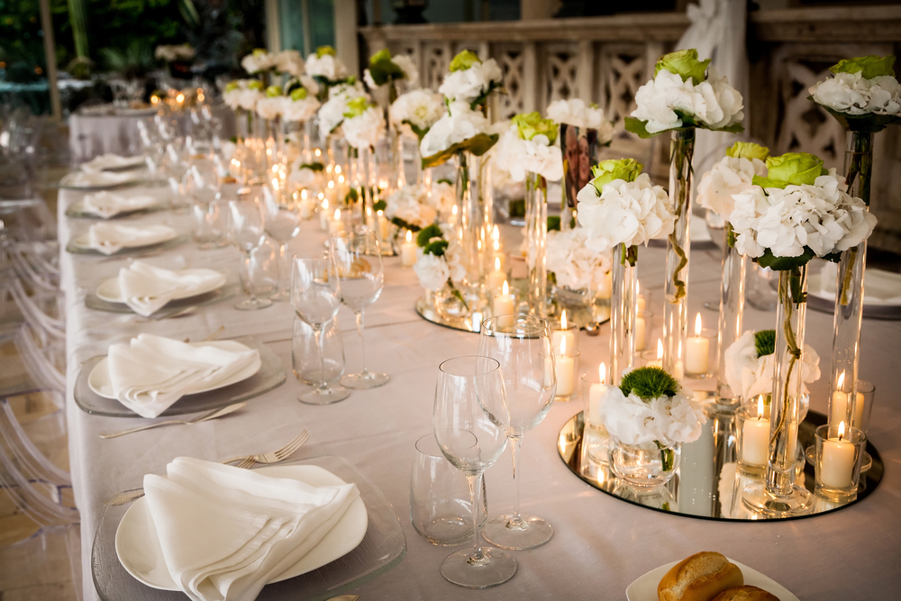 Wedding linens at a reception, Wilkins Linen